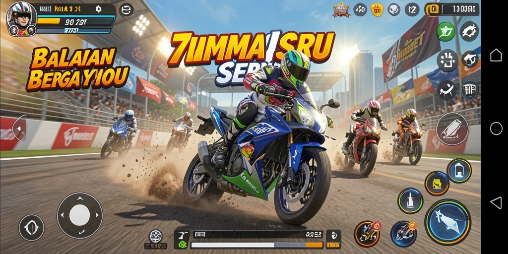 Tangkapan layar gameplay 7MMBET menampilkan aksi balapan menegangkan.