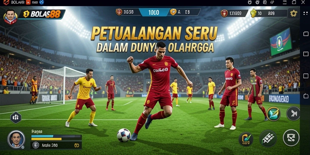 Screenshot gameplay BOLA88 yang menampilkan aksi seru di lapangan.