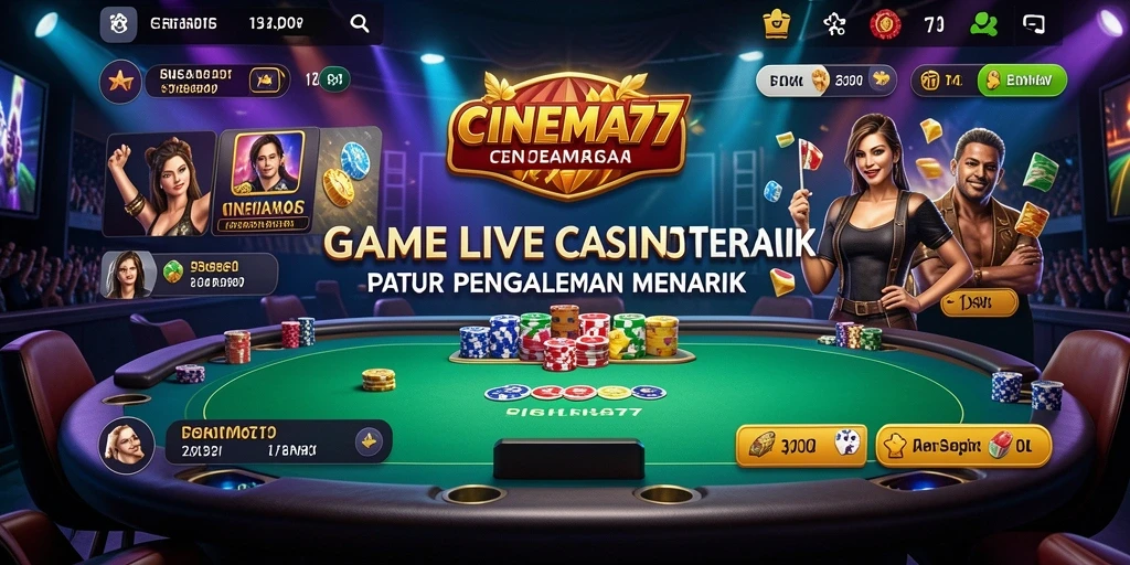 Tampilan permainan Live Casino yang menarik dan mendebarkan di CINEMA77.