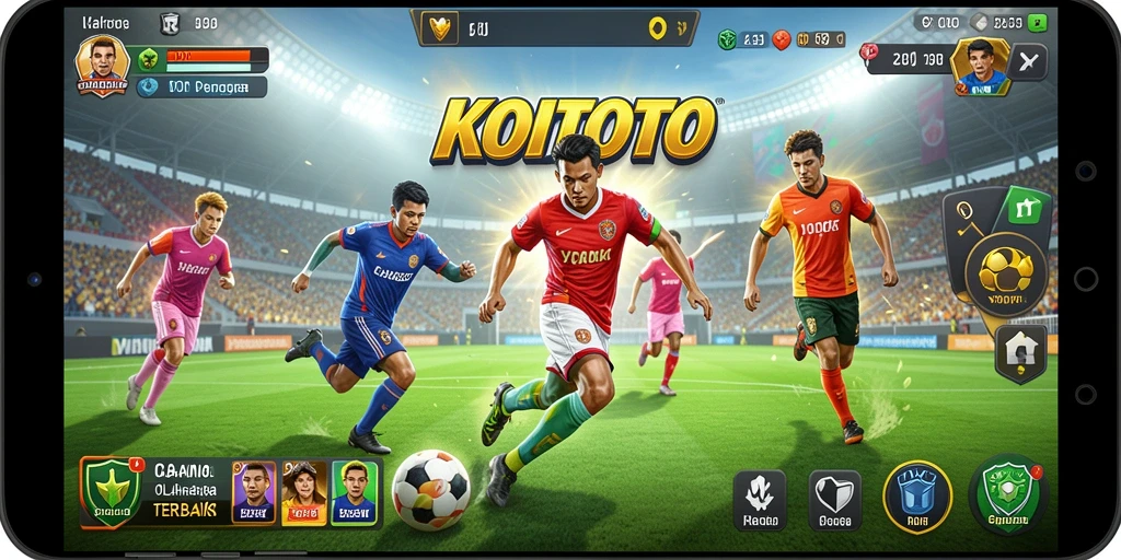 Screenshot gameplay KOITOTO yang menampilkan aksi olahraga seru dan grafis menarik.