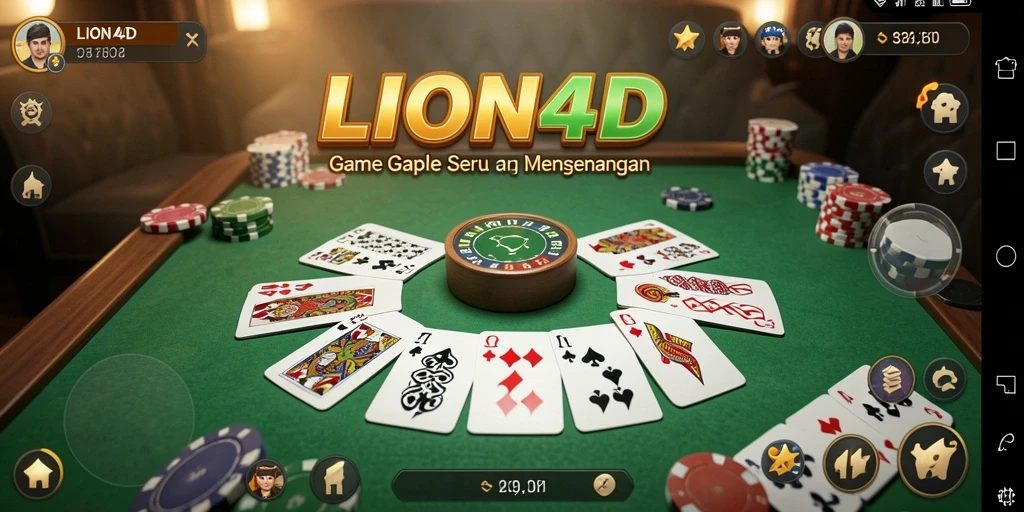 Screenshot gameplay LION4D menampilkan suasana seru permainan Gaple.