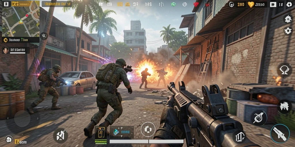 Tampilan gameplay ZK3 dengan aksi pertempuran seru dan grafis menawan.